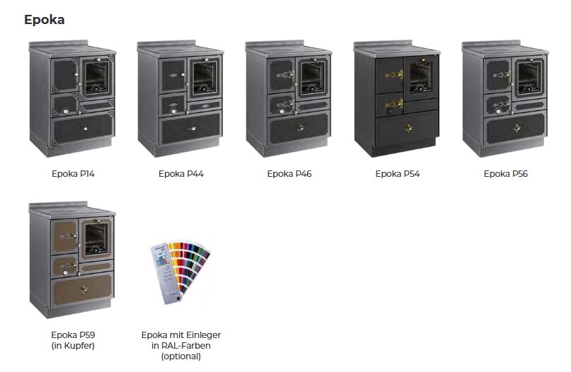 Holzherd Rizzoli - Serie RE ohne Backofen - RE 40 - 7,4 kW - Epoka