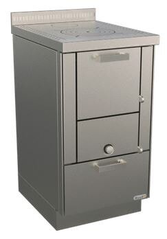 Holzherd Rizzoli - Serie RE ohne Backofen - RE 45 - 7,4 kW - Standard Edelstahl