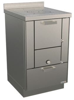 Holzherd Rizzoli - Serie RE ohne Backofen - RE 50 - 7,4 kW - Standard Edelstahl