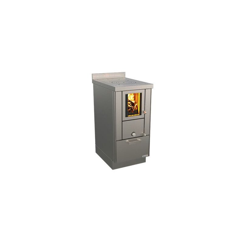 Holzherd Rizzoli - Serie RVE ohne Backofen - RVE 40 - 7,4 kW - Standard Edelstahl