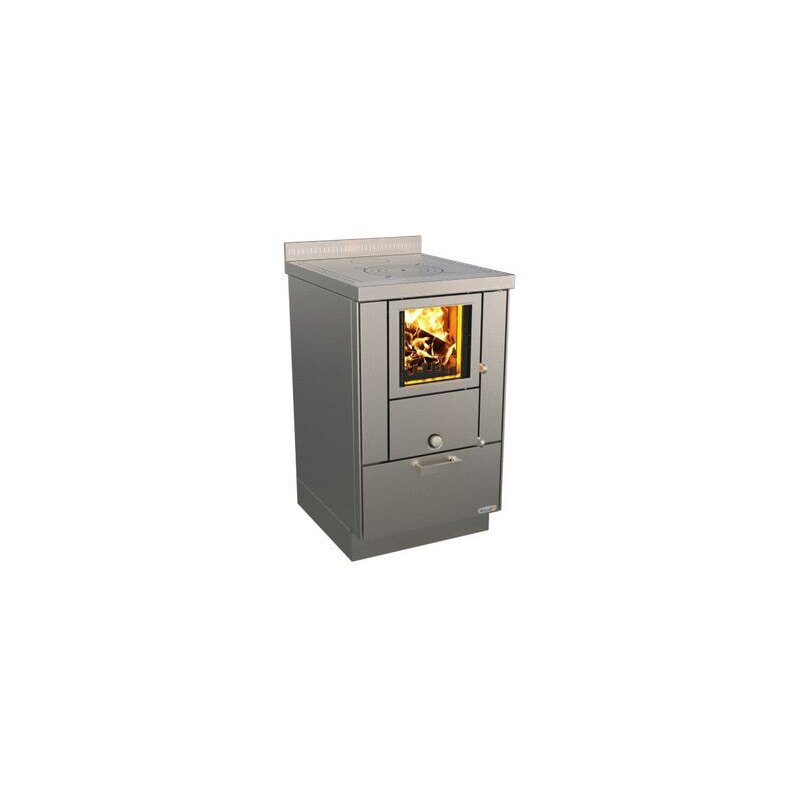 Holzherd Rizzoli - Serie RVE ohne Backofen - RVE 50 - 7 kW - Standard Edelstahl