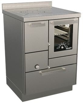 Holzherd Rizzoli - Serie RE mit Backofen - RE 60 - 8 kW - Standard Edelstahl