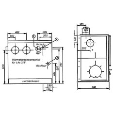 Wamsler Zentralheizungsherd wassergeführt K 148 - Anschluss links - 23 kW - Weiß, Rahmen Edelstahl