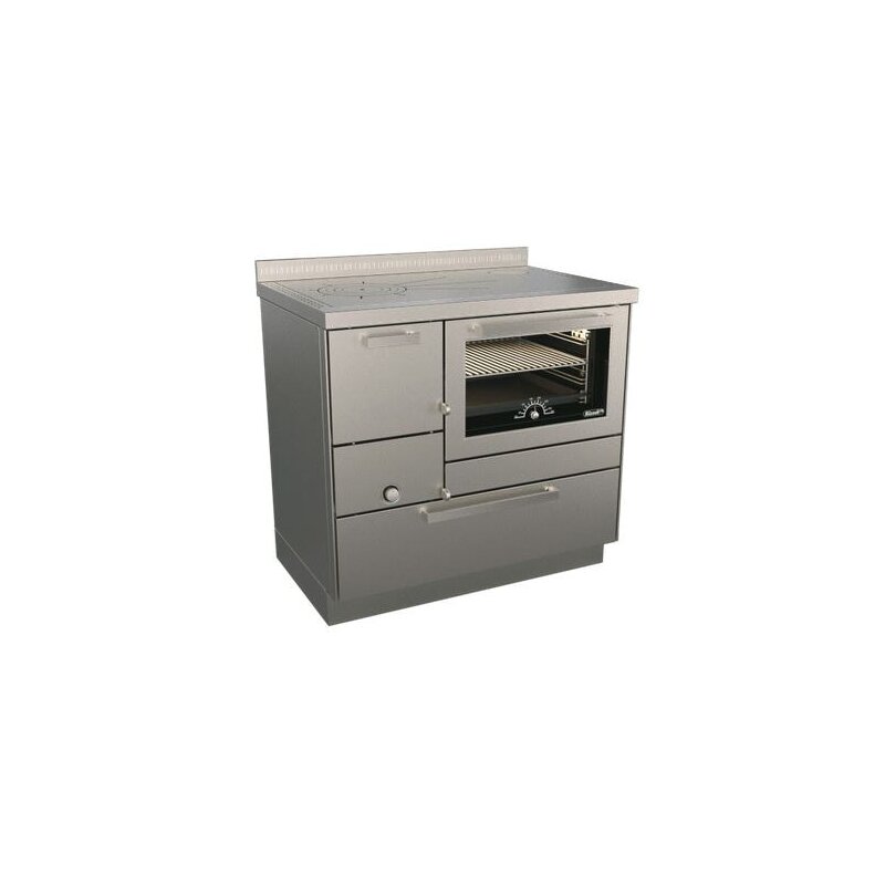 Holzherd Rizzoli - Serie RE mit Backofen - RE 90 - 8 kW - Standard Edelstahl