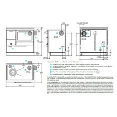 Holzherd Rizzoli - Serie RE mit Backofen - RE 90 - 8 kW - Standard Edelstahl