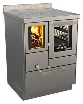 Holzherd Rizzoli - Serie RVE mit Backofen - RVE 60 - 8 kW - Standard Edelstahl