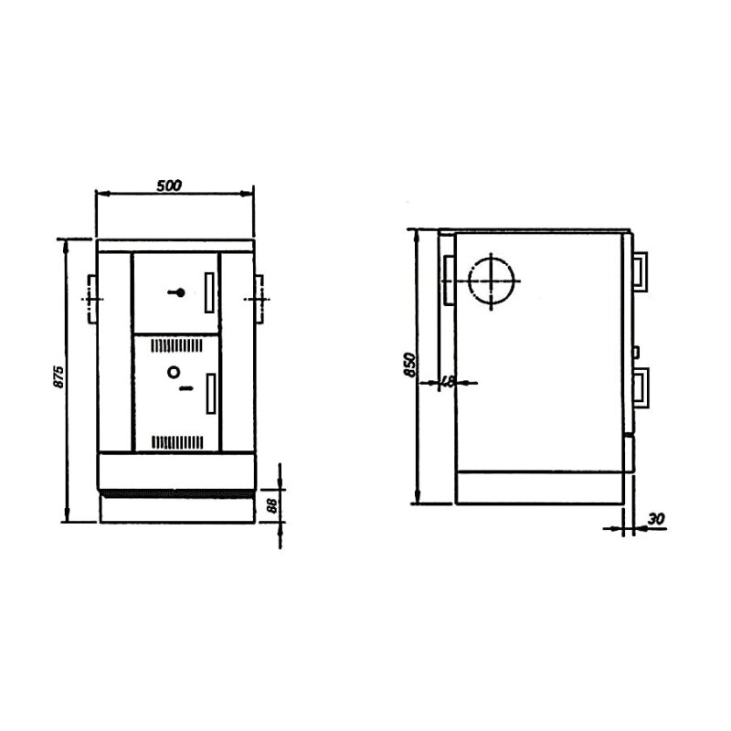 Wamsler Zentralheizungsherd wassergeführt K 158 - 22 kW