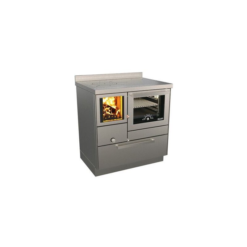 Holzherd Rizzoli - Serie RVE mit Backofen - RVE 80 -  8 kW - Standard Edelstahl