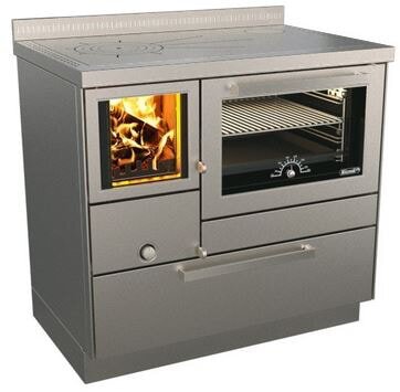 Holzherd Rizzoli - Serie RVE mit Backofen - RVE 90 - 8 kW - Standard Edelstahl