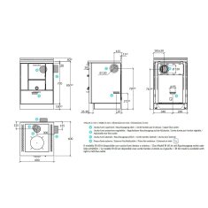 Holzherd Rizzoli - Serie RI ohne Backofen - RI 60 - 7,4 kW - Standard Edelstahl