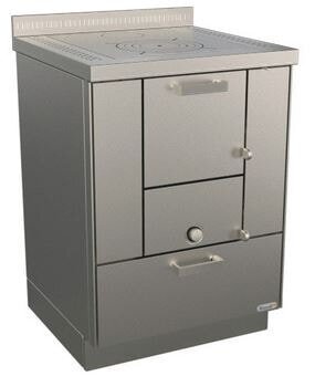 Holzherd Rizzoli - Serie RI ohne Backofen - RI 60 - 7,4 kW - Standard Edelstahl