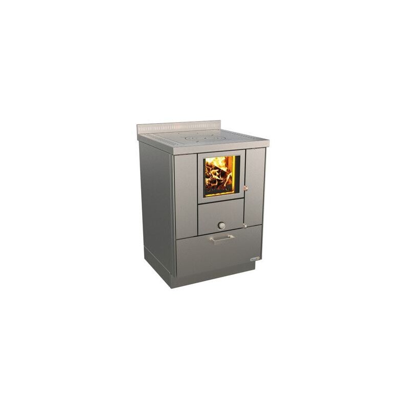 Holzherd Rizzoli - Serie RVI ohne Backofen - RVI 60 - 7,4 kW - Standard Edelstahl
