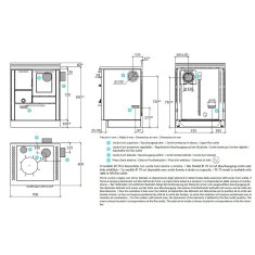 Holzherd Rizzoli - Serie RI mit Backofen - RI 70 - 8  kW - Standard Edelstahl