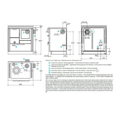 Holzherd Rizzoli - Serie RI mit Backofen - RI 80 - 8 kW - Standard Edelstahl
