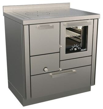 Holzherd Rizzoli - Serie RI mit Backofen - RI 80 - 8 kW - Standard Edelstahl