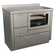 Holzherd Rizzoli - Serie RI mit Backofen - RI 100 - 8 kW - Standard Edelstahl