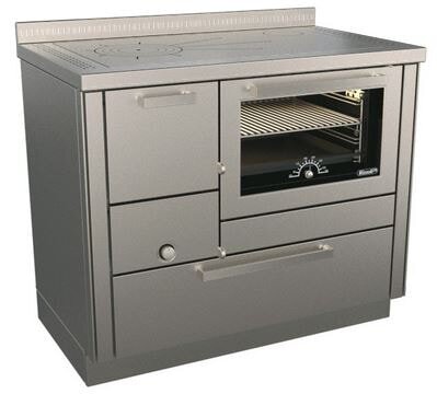 Holzherd Rizzoli - Serie RI mit Backofen - RI 100 - 8 kW - Standard Edelstahl