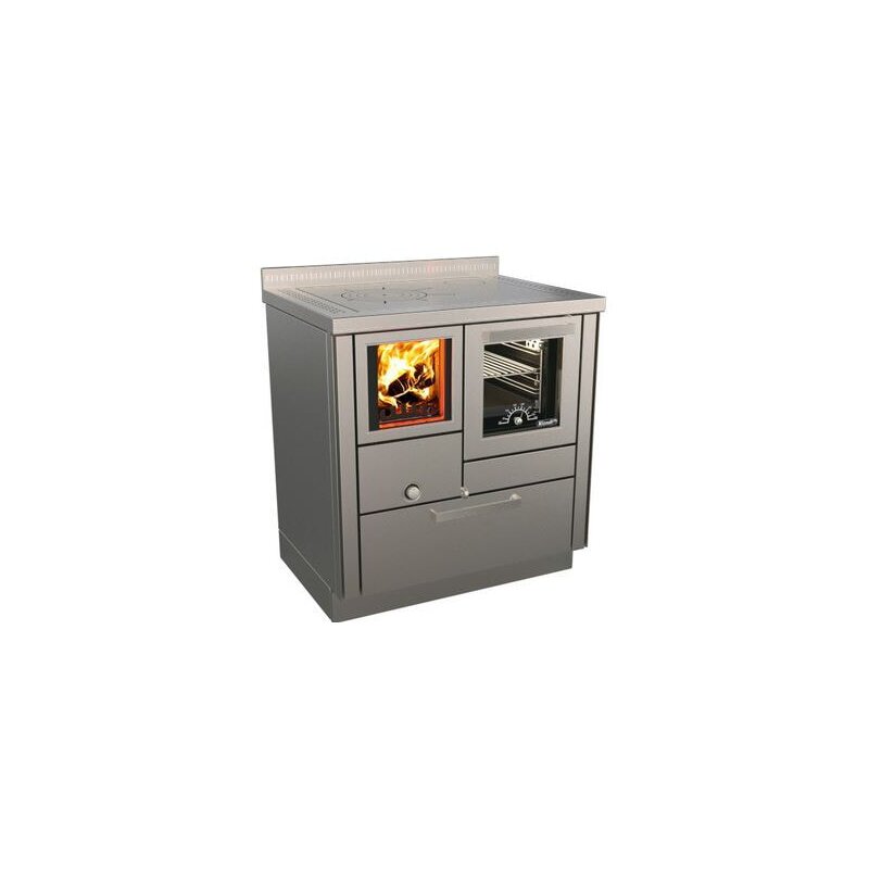 Holzherd Rizzoli - Serie RVI mit Backofen - RVI 80 - 8 kW - Standard Edelstahl