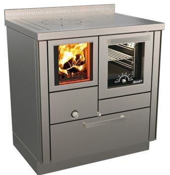 Holzherd Rizzoli - Serie RVI mit Backofen - RVI 80 - 8 kW - Standard Edelstahl