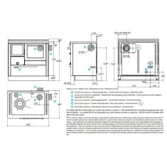 Holzherd Rizzoli - Serie RVI mit Backofen - RVI 90 - 8 kW - Standard Edelstahl