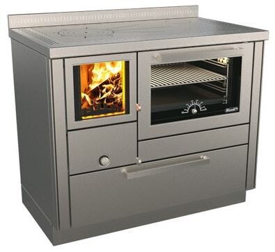 Holzherd Rizzoli - Serie RVI mit Backofen - RVI 100 - 8 kW - Standard Edelstahl