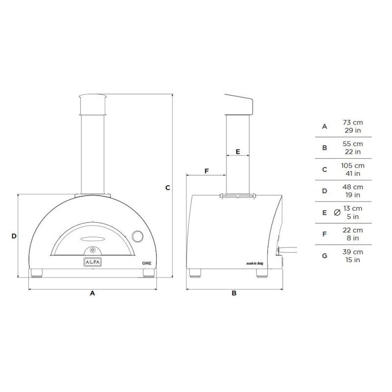Pizza Holzofen Alfa Forni Moderno - One in Kupfer