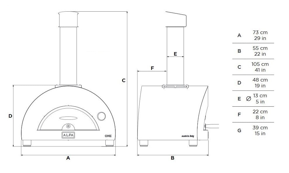 Pizza Holzofen Alfa Forni Moderno - One in Kupfer