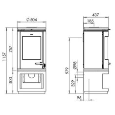 Kaminofen Gussofen Morsoe 7843 mit Holzfach - 7,3 kW - mit DIBt-Pr&uuml;fung