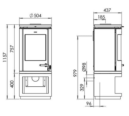 Kaminofen Gussofen Morsoe 7843 mit Holzfach - 7,3 kW - mit DIBt-Prüfung