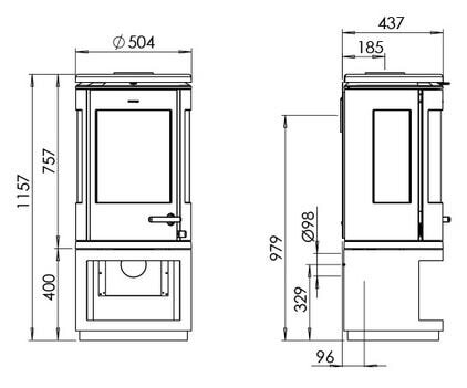 Kaminofen Gussofen Morsoe 7943 mit Holzfach - 7,3 kW - mit DIBt-Prüfung