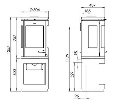 Kaminofen Gussofen Morsoe 7993 mit Holzfach - 7,3 kW - mit DIBt-Prüfung