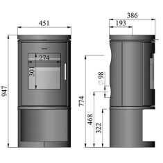 Kaminofen Gussofen Morsoe 6143 mit Holzfach - 5,8 kW