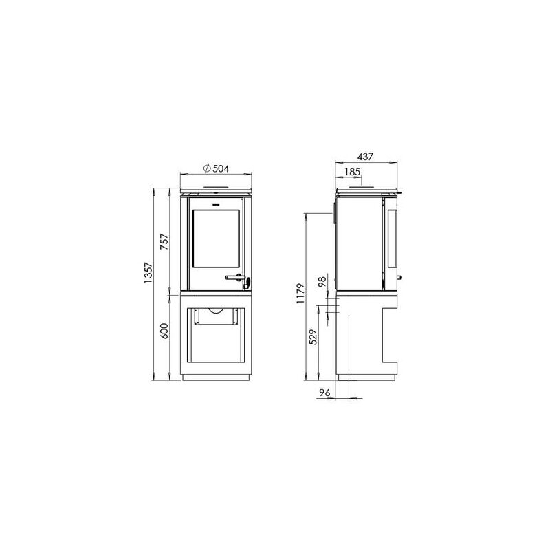 Kaminofen Gussofen Morsoe 7893 mit Holzfach - 7,3 kW - mit DIBt-Prüfung