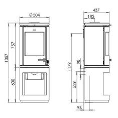 Kaminofen Gussofen Morsoe 7893 mit Holzfach - 7,3 kW - mit DIBt-Pr&uuml;fung