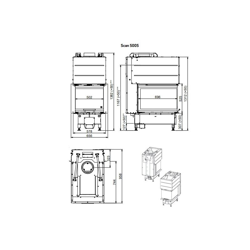 Kamineinsatz SCAN 5005 FRL - 10 kW