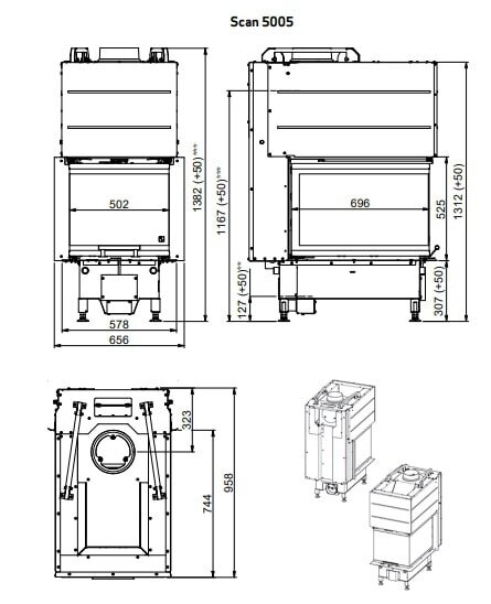 Kamineinsatz SCAN 5005 FRL - 10 kW