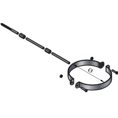 Rohrschelle schwarz lackiert Ø 120 mit Gewindestange