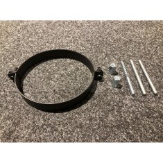 Rohrschelle schwarz lackiert Ø 120 mit Gewindestange