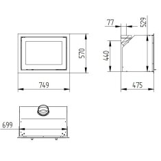 Kamineinsatz Jydepejsen Jydepejs H530 Modern - 7,4 kW