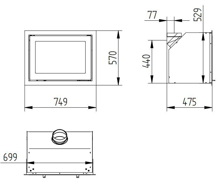 Kamineinsatz Jydepejsen Jydepejs H530 Modern - 7,4 kW