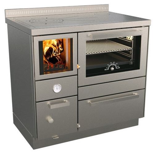 Zentralheizungsherd Rizzoli - Serie RTVE mit Backofen - RTVE 90 - Standard Edelstahl - 22  kW