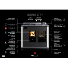 Zentralheizungsherd Rizzoli - Serie STP mit Backofen - Rustik - 30 kW