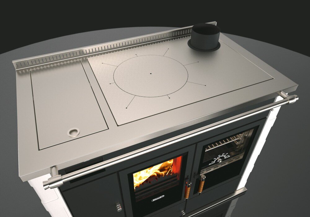 Zentralheizungsherd Rizzoli - Serie STP mit Backofen - Rustik - 30 kW