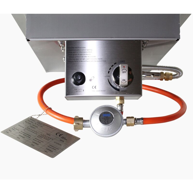 Firestar Einbau-Brenner Set - eckig - Gasbrenner und Glasaufsatz