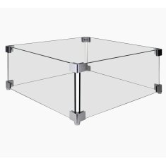Firestar Einbau-Brenner Set - eckig - Gasbrenner und Glasaufsatz