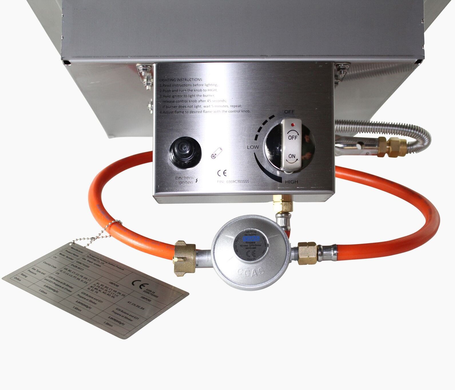 Firestar Einbau-Brenner Set - eckig - Gasbrenner und Glasaufsatz