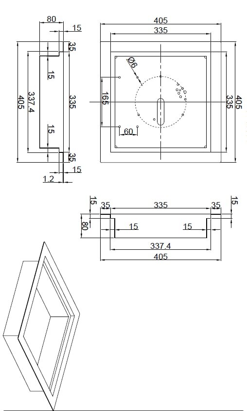 Firestar Einbau-Brenner Set - eckig - Gasbrenner und Glasaufsatz