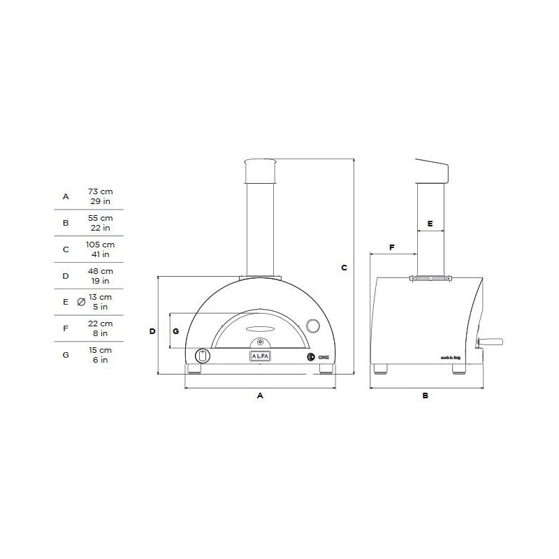 Pizza Gasofen Alfa Forni Moderno - One in Kupfer