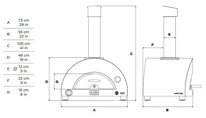 Pizza Gasofen Alfa Forni Moderno - One in Kupfer