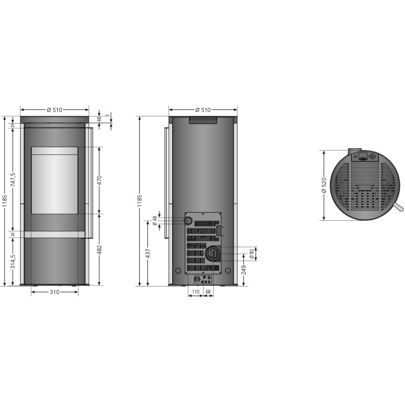 Pelletofen Oranier Carus 2.0 - 6 kW